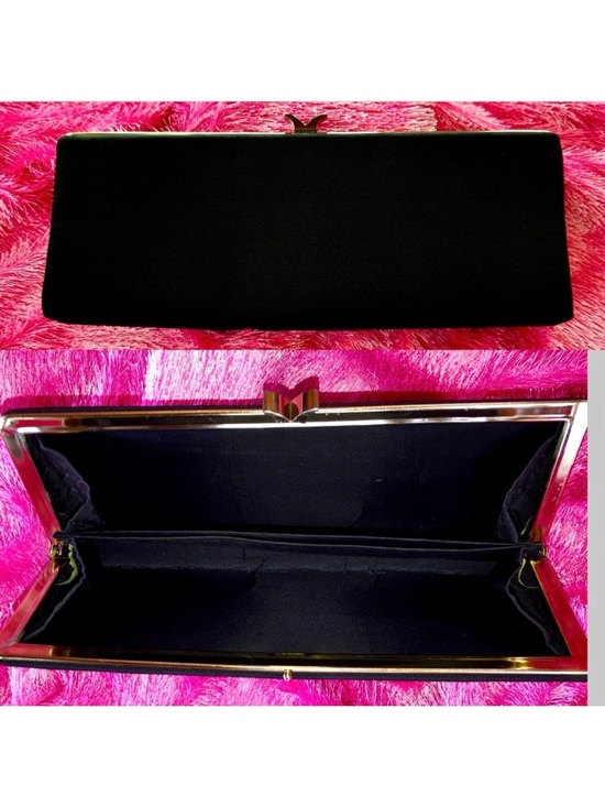 Source Unknown Handbags - Clutch Evening Bag Black Simple Elegant (~11” x 4.5”)